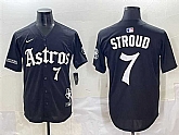 Men's Houston Astros #7 C.J. Stroud Black Gothic 'Houston Born Barrio Raised' Limited Stitched Baseball Jersey,baseball caps,new era cap wholesale,wholesale hats