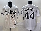 Men's Houston Astros #44 Yordan Alvarez White Gothic 'Houston Born Barrio Raised' Limited Stitched Baseball Jersey,baseball caps,new era cap wholesale,wholesale hats