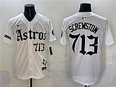 Men's Houston Astros #713 Screwston White Gothic 'Houston Born Barrio Raised' Limited Stitched Baseball Jersey,baseball caps,new era cap wholesale,wholesale hats