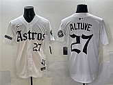 Men's Houston Astros #27 Jose Altuve White Gothic 'Houston Born Barrio Raised' Limited Stitched Baseball Jersey,baseball caps,new era cap wholesale,wholesale hats