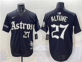 Men's Houston Astros #27 Jose Altuve Black Gothic 'Houston Born Barrio Raised' Limited Stitched Baseball Jersey,baseball caps,new era cap wholesale,wholesale hats