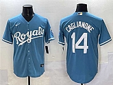 Men's Kansas City Royals #14 Jac Caglianone Light Blue Cool Base Stitched Baseball Jersey,baseball caps,new era cap wholesale,wholesale hats