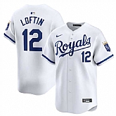 Men's Kansas City Royals #12 Nick Loftin White 2024 Home Limited Stitched Baseball Jersey Dzhi,baseball caps,new era cap wholesale,wholesale hats