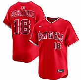Men's Los Angeles Angels #18 Nolan Schanuel Red Alternate Limited Stitched Baseball Jersey Dzhi,baseball caps,new era cap wholesale,wholesale hats