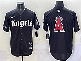 Men's Los Angeles Angels Team Big Logo Black 'Gothic Halo Edition' Vapor Limited Stitched Jersey,baseball caps,new era cap wholesale,wholesale hats