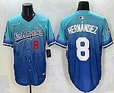 Men's Los Angeles Dodgers #8 Enrique Hernandez Blue 2025 City Connect Limited Stitched Jersey,baseball caps,new era cap wholesale,wholesale hats
