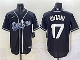 Men's Los Angeles Dodgers #17 Shohei Ohtani Black Fashion Stitched Baseball Jersey,baseball caps,new era cap wholesale,wholesale hats