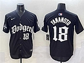 Men's Los Angeles Dodgers #18 Yoshinobu Yamamoto Black 2025 LA Gothic Style With 2024 World Series Champions Patch Vapor Premier Limited Stitched Baseball Jersey,baseball caps,new era cap wholesale,wholesale hats