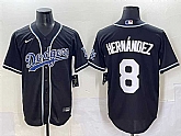 Men's Los Angeles Dodgers #8 Enrique Hernandez Black Fashion Stitched Baseball Jersey,baseball caps,new era cap wholesale,wholesale hats
