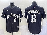 Men's Los Angeles Dodgers #8 Enrique Hernandez Black Mexico 2025 LA Gothic Style With 2024 World Series Champions Patch Vapor Premier Limited Stitched Baseball Jersey,baseball caps,new era cap wholesale,wholesale hats