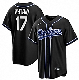 Men's Los Angeles Dodgers #17 Shohei Ohtani Black Lights Out Limited Stitched Baseball Jersey Dzhi,baseball caps,new era cap wholesale,wholesale hats