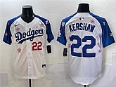 Men's Los Angeles Dodgers #22 Clayton Kershaw White Royal 2025 Tokyo Series Limited Stitched Baseball Jersey,baseball caps,new era cap wholesale,wholesale hats