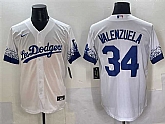 Men's Los Angeles Dodgers #34 Fernando Valenzuela White City Connect Cool Base Stitched Jersey,baseball caps,new era cap wholesale,wholesale hats