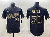 Men's Los Angeles Dodgers #50 Mookie Betts Black Gold Limited Stitched Jersey,baseball caps,new era cap wholesale,wholesale hats