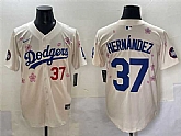 Men's Los Angeles Dodgers #37 Teoscar Hernandez Cream 2025 Tokyo Series Limited Stitched Baseball Jersey,baseball caps,new era cap wholesale,wholesale hats