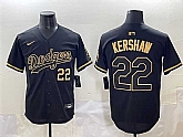 Men's Los Angeles Dodgers #22 Clayton Kershaw Black Gold Limited Stitched Jersey,baseball caps,new era cap wholesale,wholesale hats