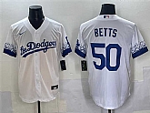 Men's Los Angeles Dodgers #50 Mookie Betts White City Connect Cool Base Stitched Jersey,baseball caps,new era cap wholesale,wholesale hats