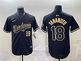 Men's Los Angeles Dodgers #18 Yoshinobu Yamamoto Black Gold Limited Stitched Jersey,baseball caps,new era cap wholesale,wholesale hats