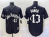 Men's Los Angeles Dodgers #43 Anthony Banda Black Mexico 2025 LA Gothic Style With 2024 World Series Champions Patch Vapor Premier Limited Stitched Baseball Jersey,baseball caps,new era cap wholesale,wholesale hats