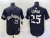 Men's Los Angeles Dodgers #25 Tommy Edman Black Mexico 2025 LA Gothic Style With 2024 World Series Champions Patch Vapor Premier Limited Stitched Baseball Jersey,baseball caps,new era cap wholesale,wholesale hats
