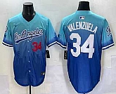 Men's Los Angeles Dodgers #34 Fernando Valenzuela Blue 2025 City Connect Limited Stitched Jersey,baseball caps,new era cap wholesale,wholesale hats