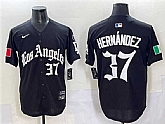 Men's Los Angeles Dodgers #37 Teoscar Hernandez Black 2025 LA Gothic Style With Fernando Patch Vapor Premier Limited Stitched Baseball Jersey,baseball caps,new era cap wholesale,wholesale hats