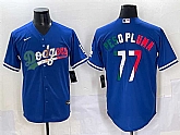 Men's Los Angeles Dodgers #77 Peso Pluma Blue Mexico Stitched Jersey Dzhi,baseball caps,new era cap wholesale,wholesale hats