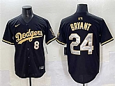 Men's Los Angeles Dodgers Front #8 Back #24 Kobe Bryant Black Gold Limited Stitched Jersey,baseball caps,new era cap wholesale,wholesale hats