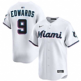 Men's Miami Marlins #9 Xavier Edwards White 2024 Home Limited Stitched Baseball Jersey Dzhi,baseball caps,new era cap wholesale,wholesale hats