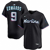 Men's Miami Marlins #9 Xavier Edwards Black 2024 Alternate Limited Stitched Baseball Jersey Dzhi,baseball caps,new era cap wholesale,wholesale hats