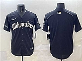 Men's Milwaukee Brewers Blank Black 'Gothic 414 Shadows Edition' Vapor Premier Limited Stitched Jersey,baseball caps,new era cap wholesale,wholesale hats