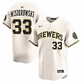 Men's Milwaukee Brewers #33 Jacob Misiorowski Cream 2025 Limited Stitched Baseball Jersey Dzhi,baseball caps,new era cap wholesale,wholesale hats