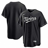 Men's Minnesota Twins Blank Black Lights Out Limited Stitched Baseball Jersey Dzhi,baseball caps,new era cap wholesale,wholesale hats