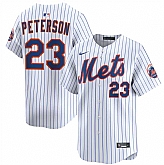 Men's New York Mets #23 David Peterson White 2025 Home Limited Stitched Baseball Jersey Dzhi,baseball caps,new era cap wholesale,wholesale hats
