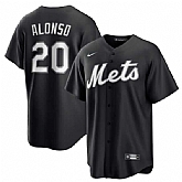 Men's New York Mets #20 Pete Alonso Black Lights Out Limited Stitched Baseball Jersey Dzhi,baseball caps,new era cap wholesale,wholesale hats