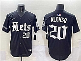 Men's New York Mets #20 Pete Alonso Black 'Gotham Gothic Edition' Vapor Premier Limited Stitched Baseball Jersey,baseball caps,new era cap wholesale,wholesale hats