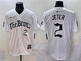 Men's New York Yankees #2 Derek Jeter White 'Gothic Legacy Edition' Vapor Premier Limited Stitched Baseball Jersey,baseball caps,new era cap wholesale,wholesale hats