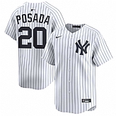 Men's New York Yankees #20 Jorge Posada White Cool Base Stitched Baseball Jersey Dzhi,baseball caps,new era cap wholesale,wholesale hats