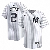 Men's New York Yankees #2 Derek Jeter White Home Limited Stitched Baseball Jersey Dzhi,baseball caps,new era cap wholesale,wholesale hats
