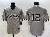 Men's New York Yankees #12 Trent Grisham Grey Cool Base Stitched Baseball Jersey,baseball caps,new era cap wholesale,wholesale hats
