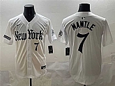 Men's New York Yankees #7 Mickey Mantle White 'Gothic Legacy Edition' Vapor Premier Limited Stitched Baseball Jersey,baseball caps,new era cap wholesale,wholesale hats