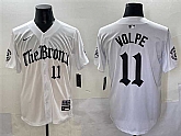 Mens New York Yankees #11 Anthony Volpe White 'Gothic Legacy Edition' Vapor Premier Limited Stitched Baseball Jersey,baseball caps,new era cap wholesale,wholesale hats