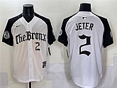 Men's New York Yankees #2 Derek Jeter White Black 'Gothic Legacy Edition' Vapor Premier Limited Stitched Baseball Jersey,baseball caps,new era cap wholesale,wholesale hats
