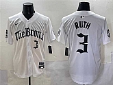 Men's New York Yankees #3 Babe Ruth White 'Gothic Legacy Edition' Vapor Premier Limited Stitched Baseball Jersey,baseball caps,new era cap wholesale,wholesale hats