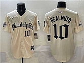 Men's Philadelphia Phillies #10 J.T. Realmuto Cream Gothic Vapor Limited Stitched Jersey,baseball caps,new era cap wholesale,wholesale hats