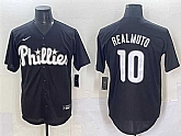 Men's Philadelphia Phillies #10 J.T. Realmuto Black Lights Out Limited Stitched Baseball Jersey,baseball caps,new era cap wholesale,wholesale hats