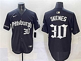 Men's Pittsburgh Pirates #30 Paul Skenes Black 'Gothic Steel City Edition' Vapor Limited Stitched Baseball Jersey,baseball caps,new era cap wholesale,wholesale hats