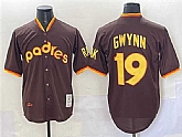 Men's San Diego Padres #19 Tony Gwynn Brown Throwback Stitched Baseball Jersey,baseball caps,new era cap wholesale,wholesale hats