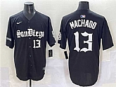 Men's San Diego Padres #13 Manny Machado Black Gothic Edition Vapor Limited Stitched Baseball Jersey,baseball caps,new era cap wholesale,wholesale hats