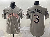 Men's San Diego Padres #3 Jackson Merrill Gray Fashion Throwback With Patch Cool Base Stitched Jersey,baseball caps,new era cap wholesale,wholesale hats